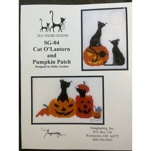 Silly Snobs Designs Cat O'Lantern Pumpkin Patch Cross Stitch Pattern Chart